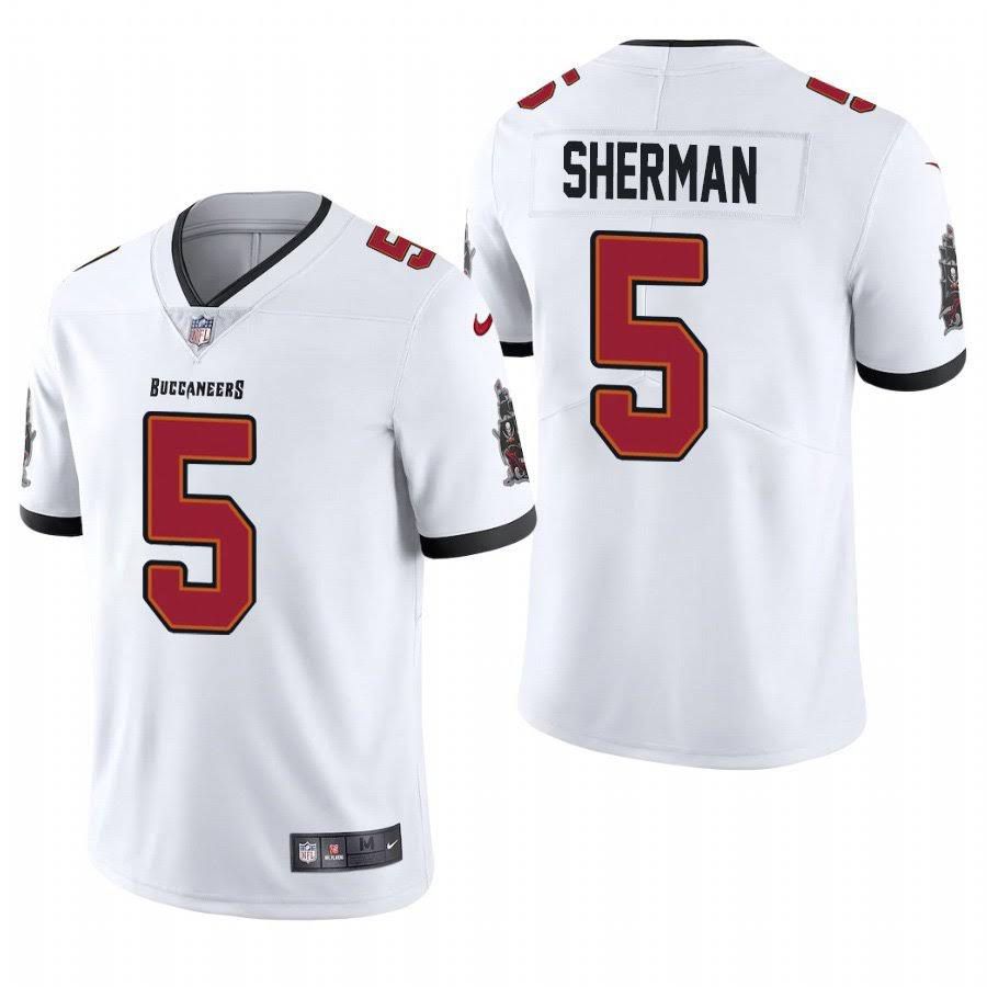 Men Tampa Bay Buccaneers #5 Richard Sherman Nike White Vapor Limited NFL Jersey->tampa bay buccaneers->NFL Jersey
